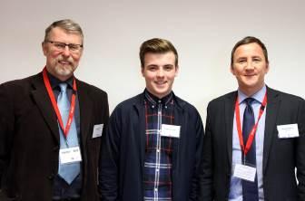Joinery Scholarship for Scott who is pictured with Mike Guild and Derek Petterson of Meldrum Construction.